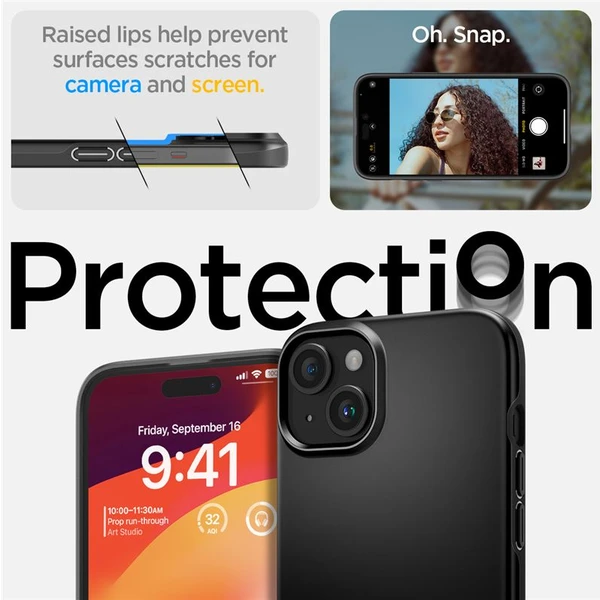 Spigen Thin Fit kryt iPhone 15 černý - Pouzdra - Obrázek MGU8000601