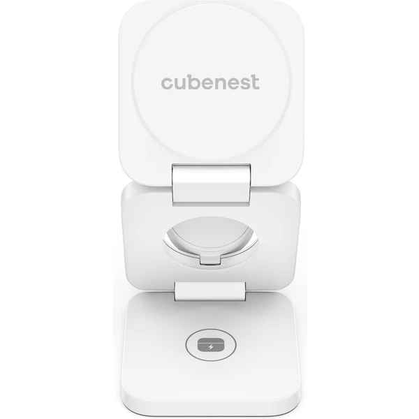 CubeNest E310 Fold 3v1 magnetická bezdrátová nabíječka bílá - Nabíječky - Obrázek MH90000L01
