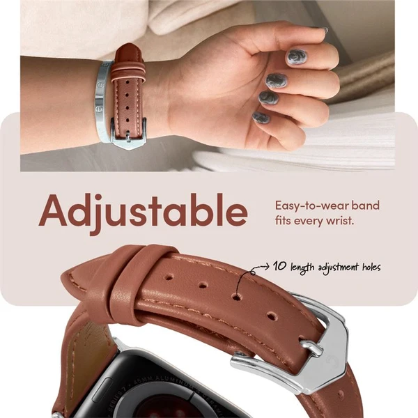 Spigen Kajuk Watch Band řemínek Apple Watch 41/40/38mm hnědý - Řemínky - Obrázek MHC5000L01