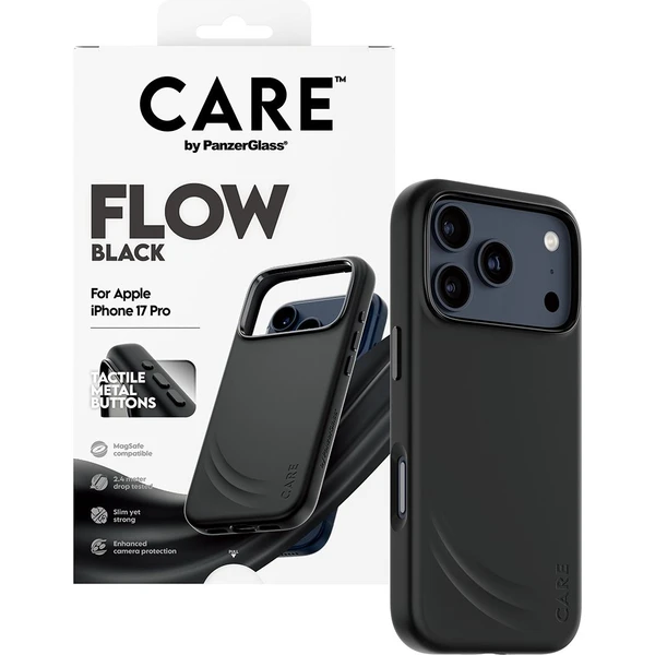 PanzerGlass® CARE Flow kryt s MagSafe Apple iPhone 17 Pro černý - Pouzdra - Obrázek MHDH000K01