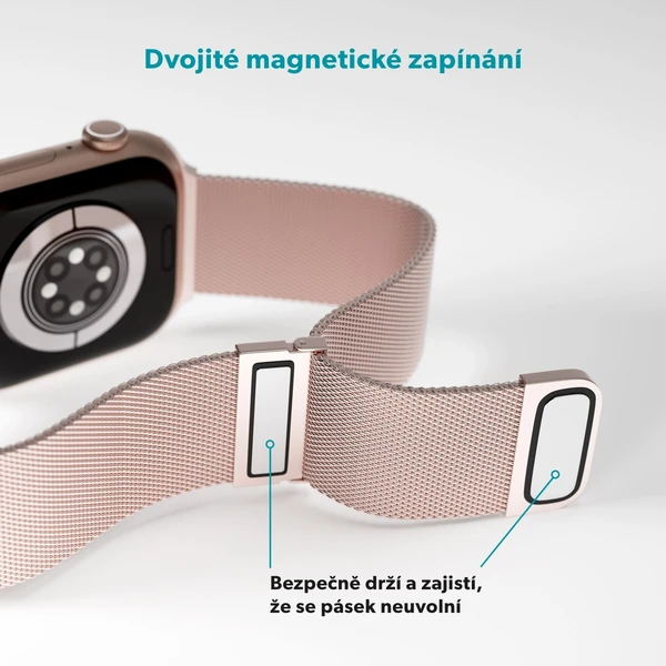 Epico Watch Strap milánský tah 38/40/41/42mm růžově zlatý - Řemínky - Obrázek MHJL000K01