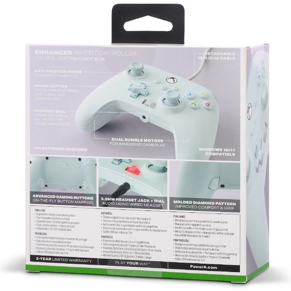 PowerA Enhanced drátový herní ovladač (Xbox) bledě modrý - Herní ovladače - Obrázek MIC9700301
