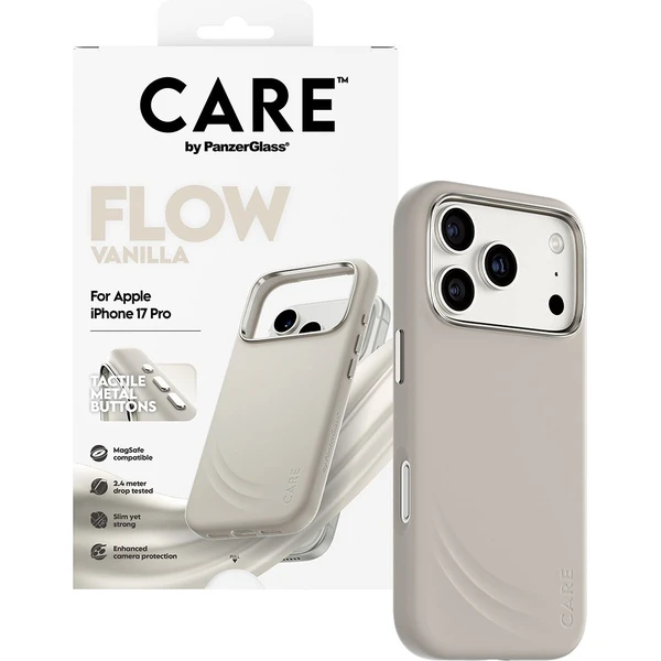 PanzerGlass® CARE Flow kryt s MagSafe Apple iPhone 17 Pro Vanilla - Pouzdra - Obrázek MIDH000K01