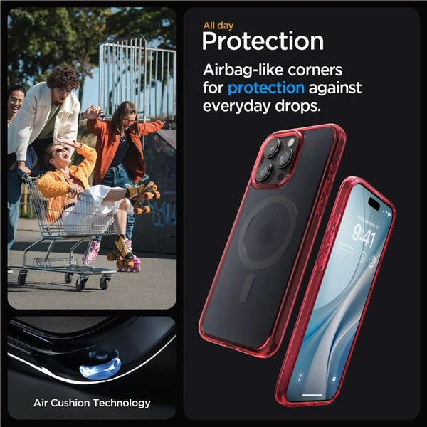 Spigen Ultra Hybrid MagFit kryt iPhone 15 Pro červený - Pouzdra - Obrázek MIHA000601