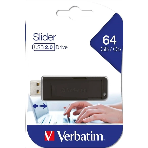 Verbatim USB Flash Disk Store 'n' Go Slider 64GB černá - Flashdisky - Obrázek MLPX000401