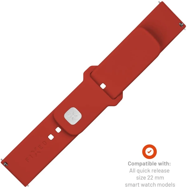 FIXED set silikonových řemínků s Quick Release 22mm pro smartwatch červený - Řemínky - Obrázek MMM2000O01