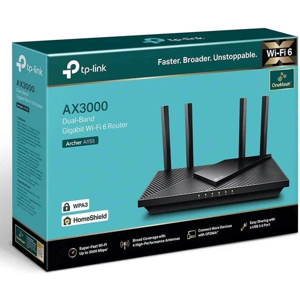 TP-LINK Archer AX55 Wi-Fi 6 router černý - Routery - Obrázek MN9T600301