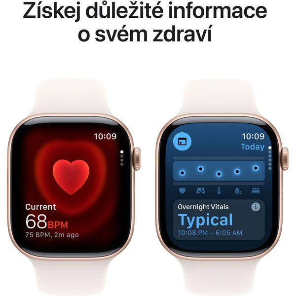 Apple Watch Series 11 (42mm) Růžově zlatý hliník se světle ruměným sportovním řemínkem M/L (Další) - Chytré hodinky - Obrázek MONH000K01