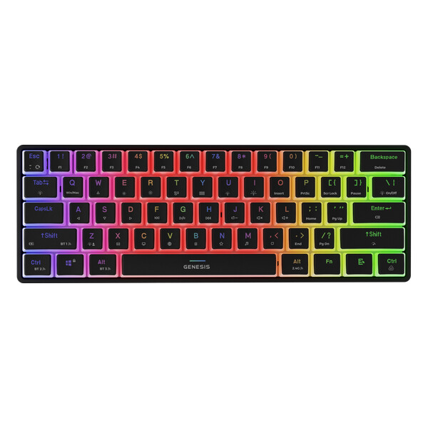 GAMING KEYBOARD GENESIS THOR 660 G2 US BLACK WIRELESS RGB MECHANICAL GATERON BROWN Černá