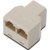 PremiumCord RJ45/2x RJ45 redukce béžová - Kabely a redukce