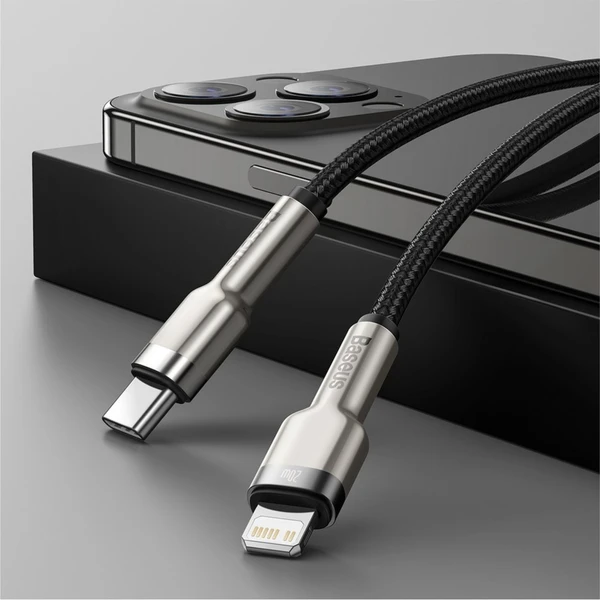 Baseus Cafule USB-C/Lightning napájecí kabel 20W 2m černý - Kabely a redukce - Obrázek MSKGF00101