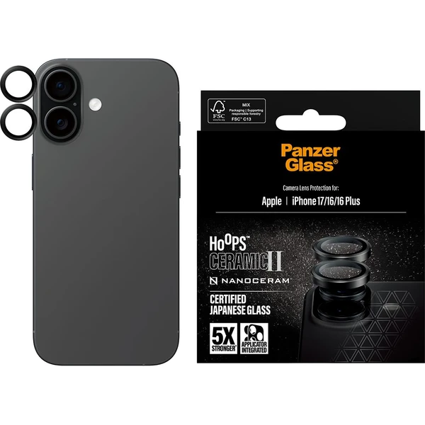 PanzerGlass® Hoops Ceramic II skla Apple iPhone 17/16/16 Plus - Ochranné folie a skla - Obrázek MUEH000K01