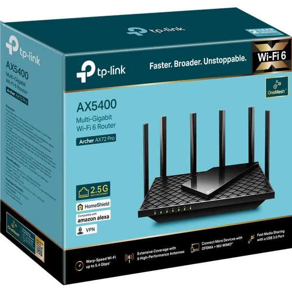 TP-Link Archer AX72 Pro Wi-Fi 6 router černý - Routery - Obrázek MUL9000601