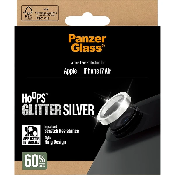 PanzerGlass® Hoops skla Apple iPhone Air třpytivě stříbrné - Ochranné folie a skla - Obrázek MVEH000K01