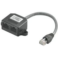 PremiumCord RJ45/2x RJ45 redukce 0,15m černá - Kabely a redukce