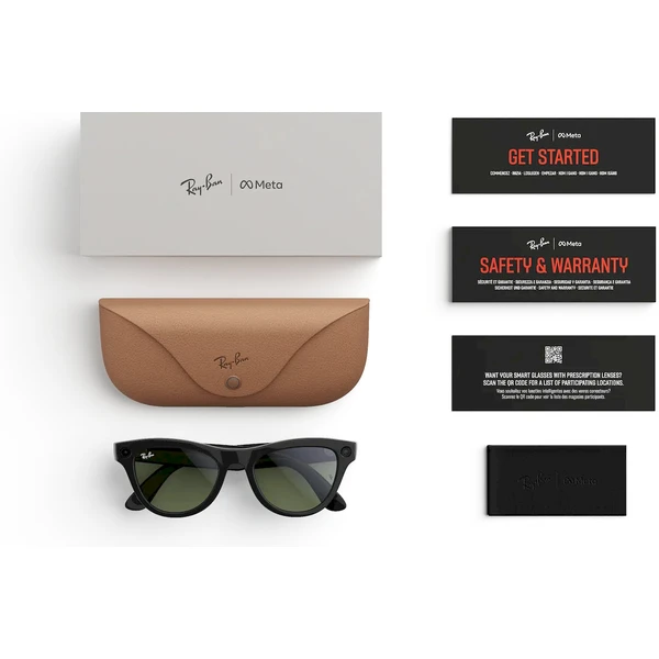 Meta RAY-BAN Skyler Gen2 (Standardní) chytré lesklé brýle (zelená skla) černé - AR brýle - Obrázek MZ3K000K01