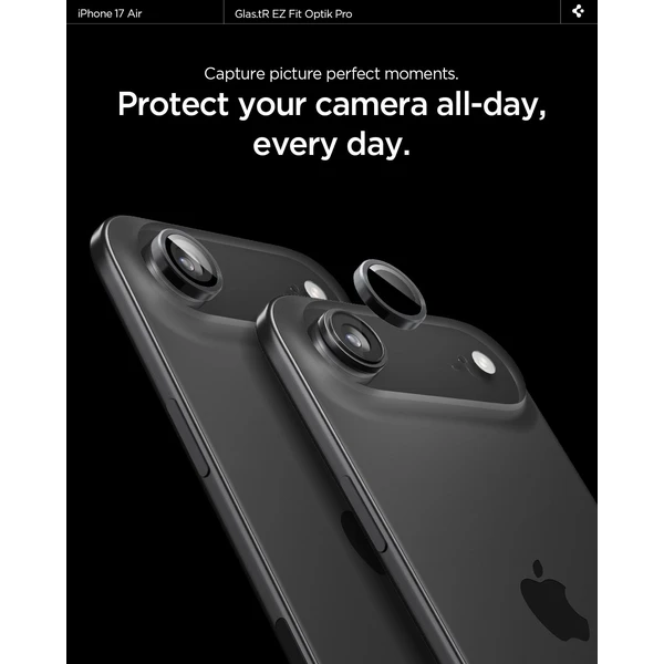 Spigen Glass tR EZ Fit Optik Pro skla iPhone Air black (2 ks) - Ochranné folie a skla - Obrázek MZGH000K01