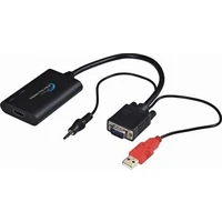 PremiumCord HDMI -> VGA + 3,5mm redukce černá - Kabely a redukce