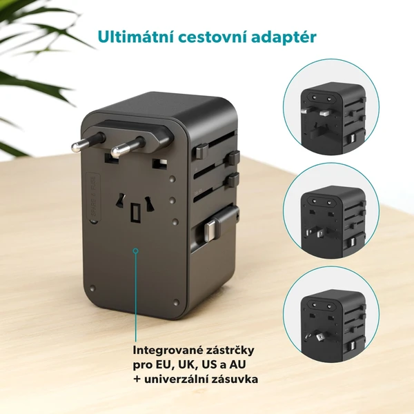 Epico UltraBoost GaN 70W univerzální cestovní adaptér EU70 titanový - Nabíječky - Obrázek N0LL000K01