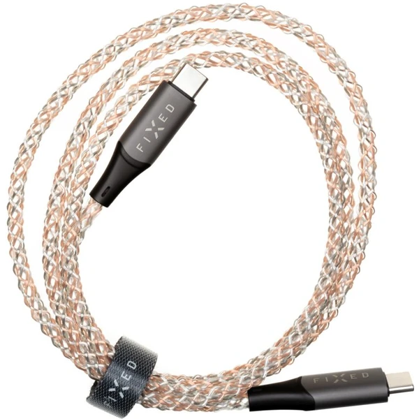 FIXED USB-C/USB-C svítící napájecí kabel 60W 1,2m duhový - Kabely a redukce - Obrázek N273000701