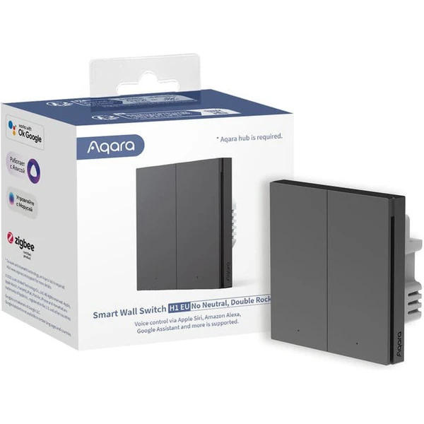 AQARA Smart Wall Switch H1 EU (No Neutral, Double Rocker) chytrý vypínač - Ovladače - Obrázek N3C8000L01