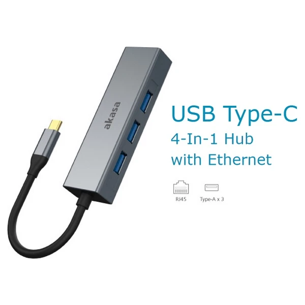 Akasa dokovací stanice 4v1 USB 3.1 Type-C - Dokovací stanice - Obrázek N45X600301