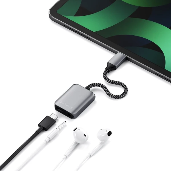 Satechi USB-C to 3.5mm Audio & PD Adapter vesmírně šedý - Kabely a redukce - Obrázek N4AT000501