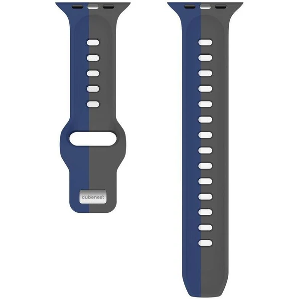 CubeNest Premium Silicon Band řemínek Apple Watch 42-49 mm šedý/tmavě modrý - Řemínky - Obrázek N4UD000O01