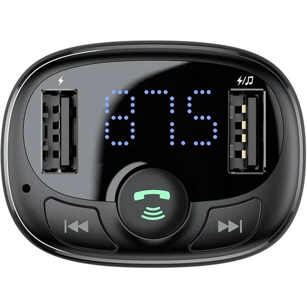 Baseus Bluetooth MP3 FM Transmiter s nabíjením 2xUSB 3.4A černý - Nabíječky - Obrázek N5R4000J01
