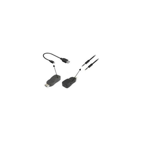 PremiumCord HDMI/VGA + 3,5mm redukce s napájecím konektorem černá - Kabely a redukce - Obrázek N6SU000501