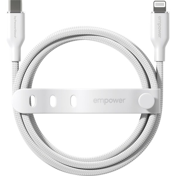 PanzerGlass® empower kabel MFI USB-C/Lightning, 1,2 m, bílý