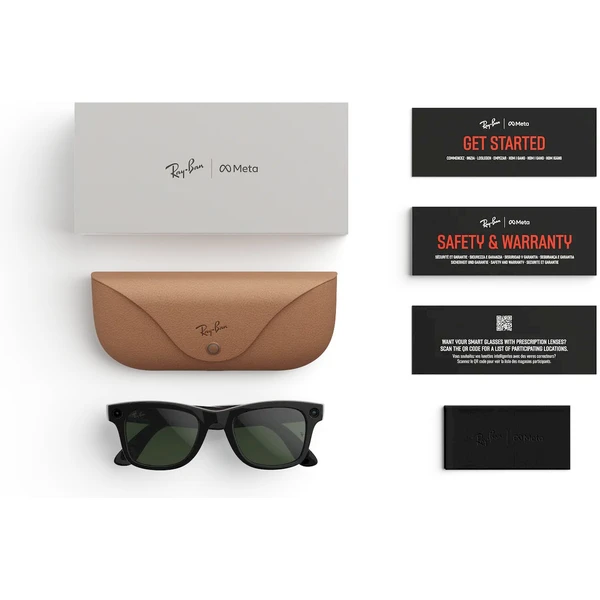 Meta RAY-BAN Wayfarer Gen2 (Velké) chytré lesklé brýle (zatmavovací - čiré/zelené) černé (Další) - AR brýle - Obrázek N7AJ000K01