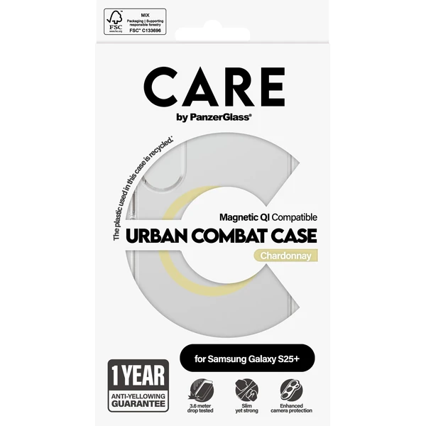 PanzerGlass® CARE kryt Samsung Galaxy S25+ Urban Combat čirý/žlutozelený QI (Chardonnay) - Pouzdra - Obrázek N7FC000J01
