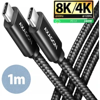AXAGON BUCM4X-CM10AB USB-C/USB-C napájecí kabel 8K 240W 1m černý - Kabely a redukce
