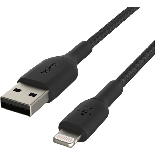 Belkin BOOST Charge Braided Lightning/USB-A napájecí kabel 0,15m černý - Kabely a redukce - Obrázek N839400301