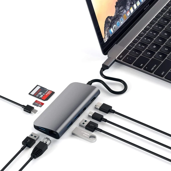 Satechi Multimedia hub vesmírně šedý - USB huby - Obrázek N8ME100301