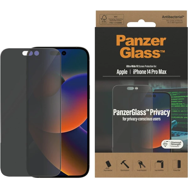PanzerGlass™ Ultra-Wide Fit Privacy Apple iPhone 14 Pro Max - Ochranné folie a skla - Obrázek N8S1G00101