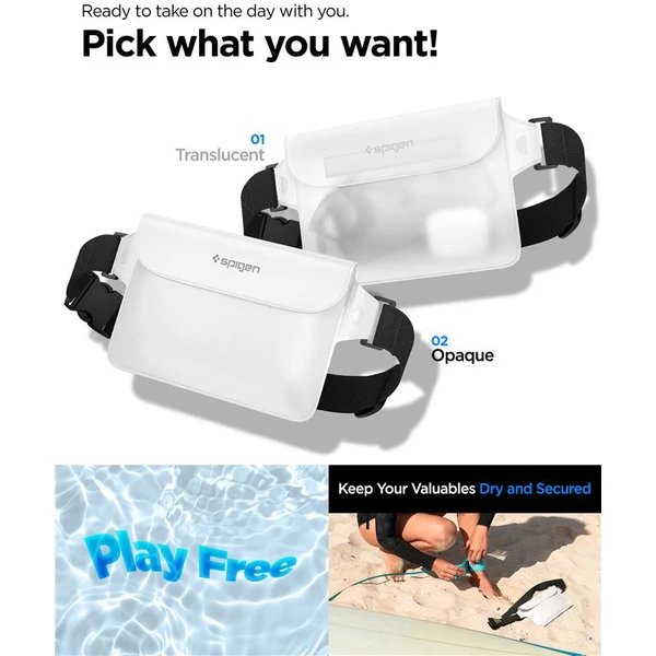 Spigen Aqua Shield WaterProof Waist Bag A620 2 Pack bílý - Pouzdra - Obrázek N9N5000701