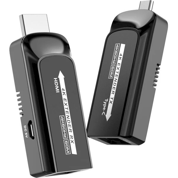 PremiumCord USB-C na HDMI extender přes Cat5e/6/6a 4K@60Hz na 60m - Ostatní - Obrázek N9PF000K01