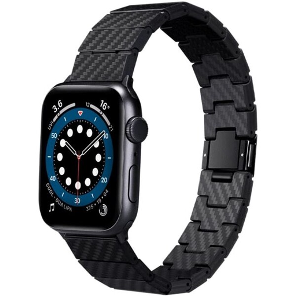 Řemínek pro Apple Watch 42/44/45/49mm Pitaka Carbon Fiber - tmavý