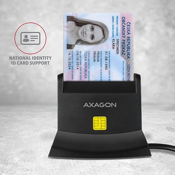 AXAGON CRESM2 USB externí čtečka 4slot Smart card/ID card + SD/microSD/SIM - Čtečky paměťových karet - Obrázek N9ZHF00101