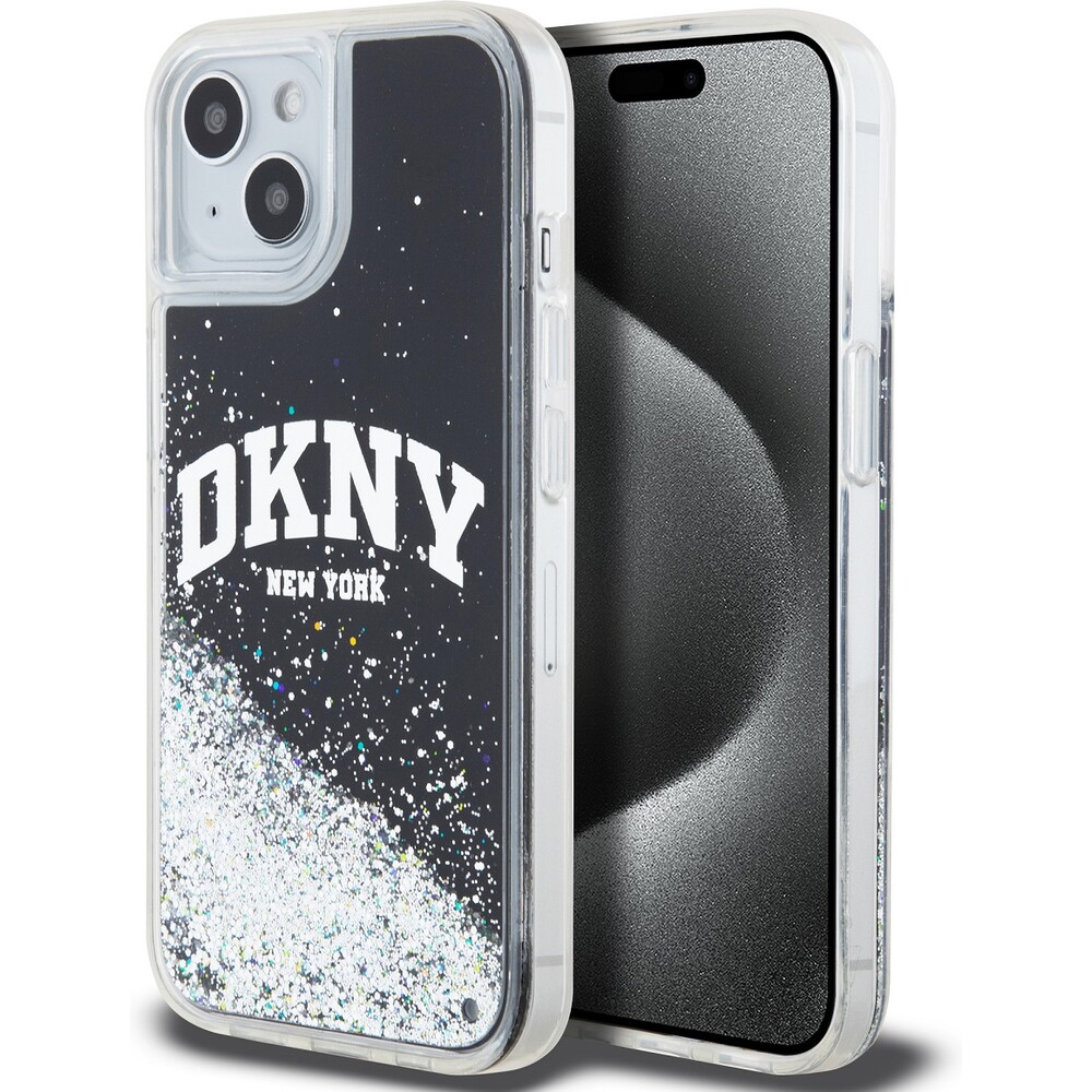 DKNY Liquid Glitter Arch Logo kryt iPhone 11 černý
