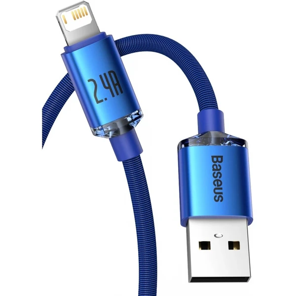 Baseus Crystal Shine USB-A/Lightning napájecí kabel 20W 1,2m modrý - Kabely a redukce - Obrázek NARL100501