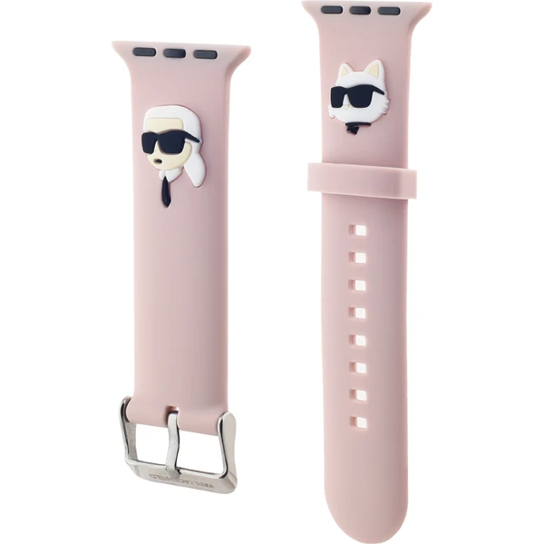 Karl Lagerfeld Karl and Choupette Head NFT řemínek pro Apple Watch 38/40/41 růžový - Řemínky - Obrázek NCN5000J01