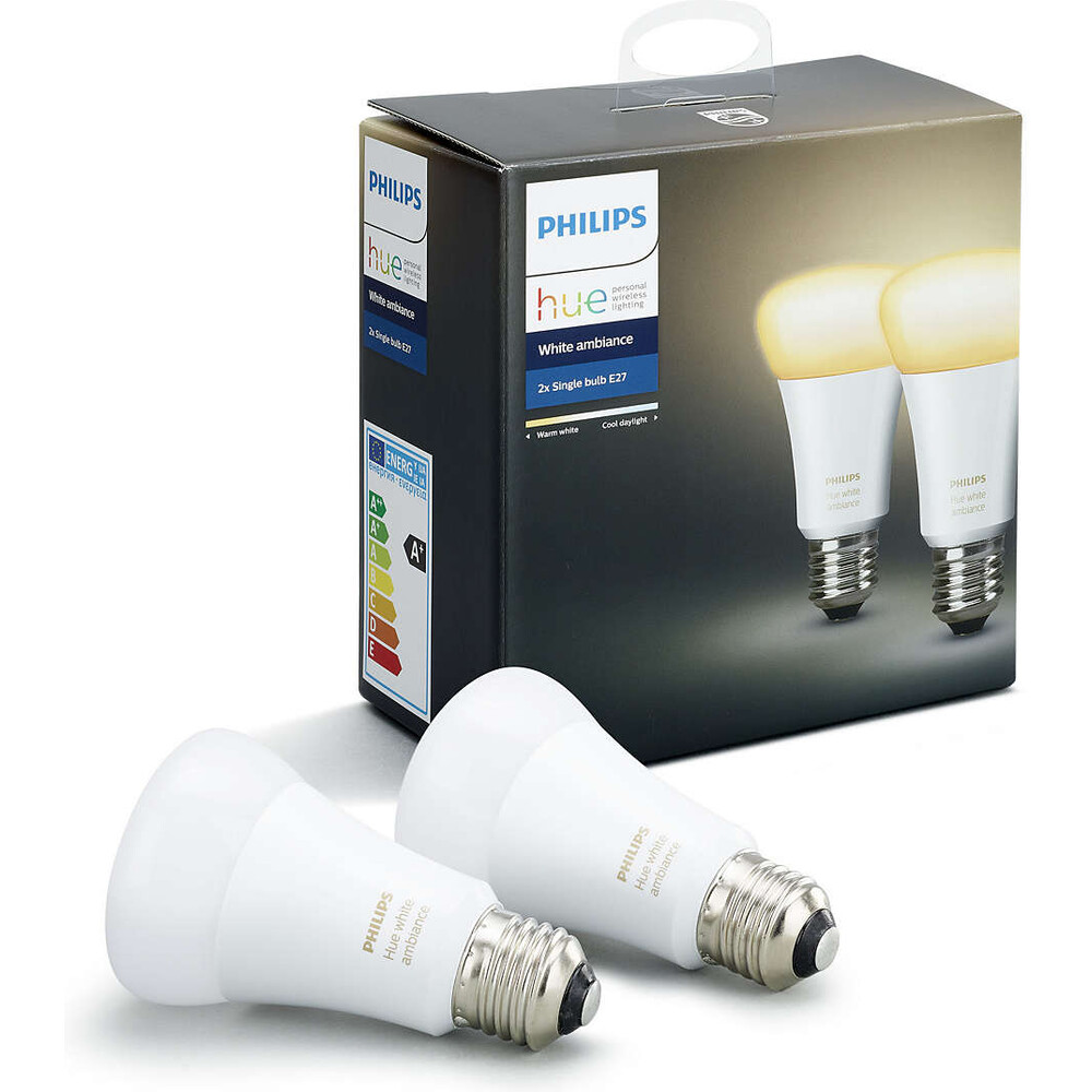Philips Hue White Ambiance 2x Bluetooth žárovka LED E27/A60 9W 806lm