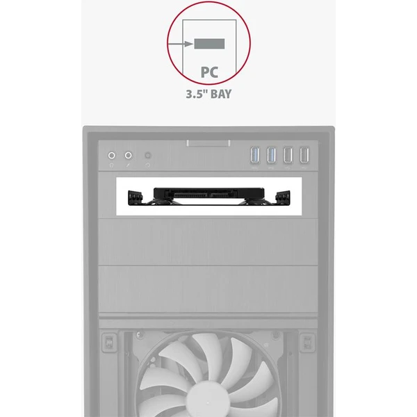 AXAGON RHD125B kovový rámeček pro 1x 2.5' HDD/SSD do 3.5' pozice černý - Rámečky na disky - Obrázek NF7HF00101