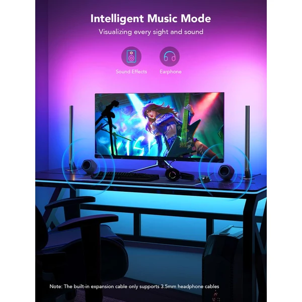 Govee Smart Gaming WiFi LED Panely + Smart Dual ovladač bílý - Chytrá osvětlení - Obrázek NFQK000K01