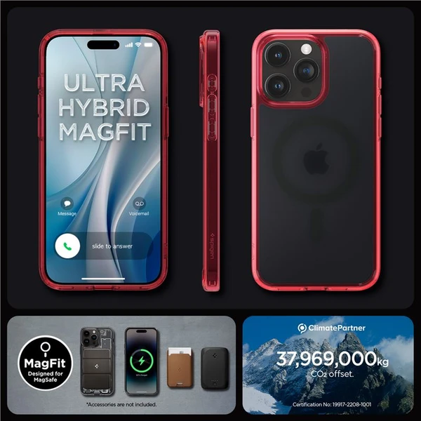 Spigen Ultra Hybrid MagFit kryt iPhone 15 Pro červený - Pouzdra - Obrázek NIHA000601