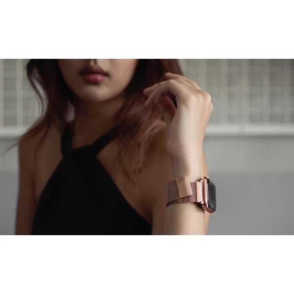 UNIQ Dante ocelový řemínek Apple Watch 41/40/38mm Rose růžově zlatý - Řemínky - Obrázek NIZ4000301