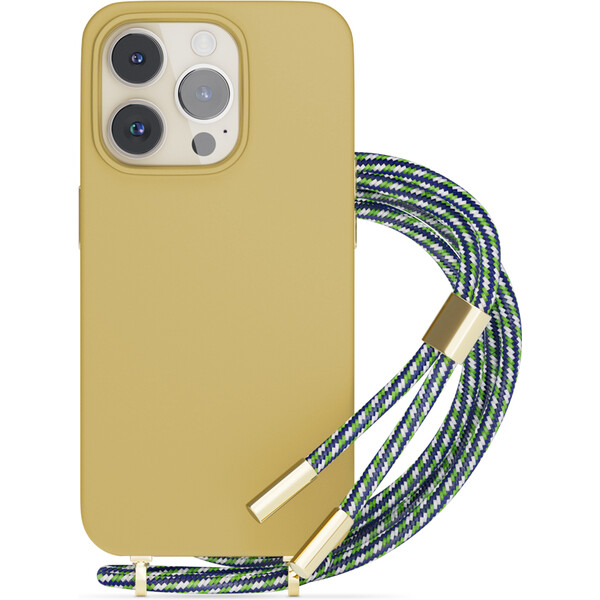 Silikonový kryt se šňůrkou pro iPhone 13/14 Epico - pískový